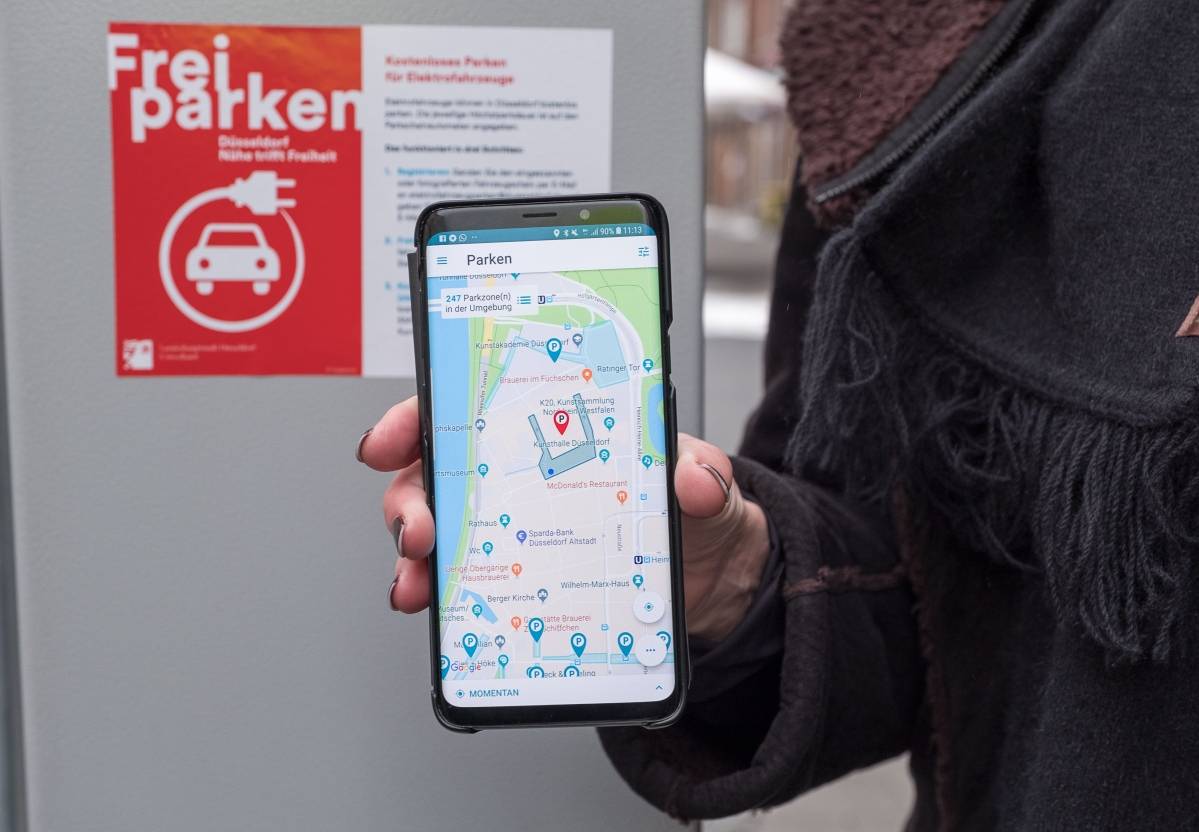Kostenfreies Parken für Elektrofahrzeuge in Düsseldorf
