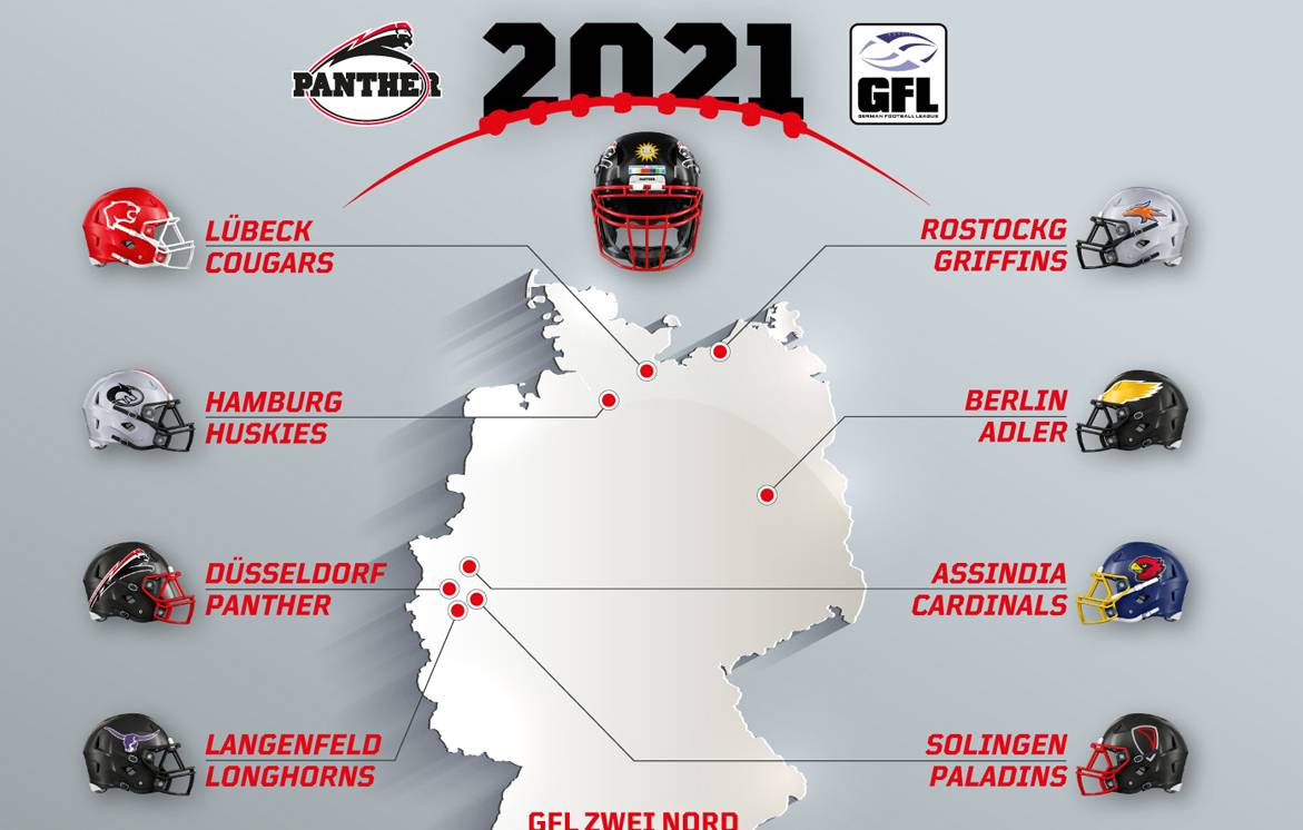  Die Teams der GFL 2 Nord. 