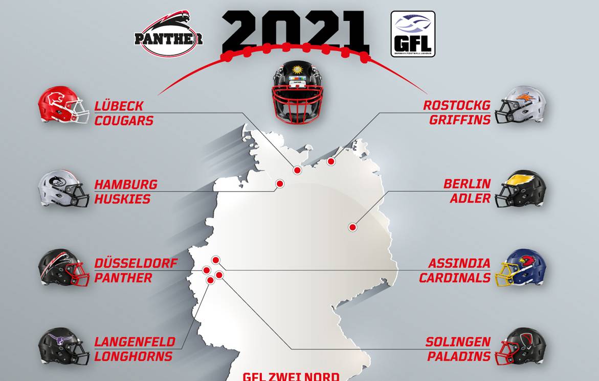 Die Teams der GFL 2 Nord.