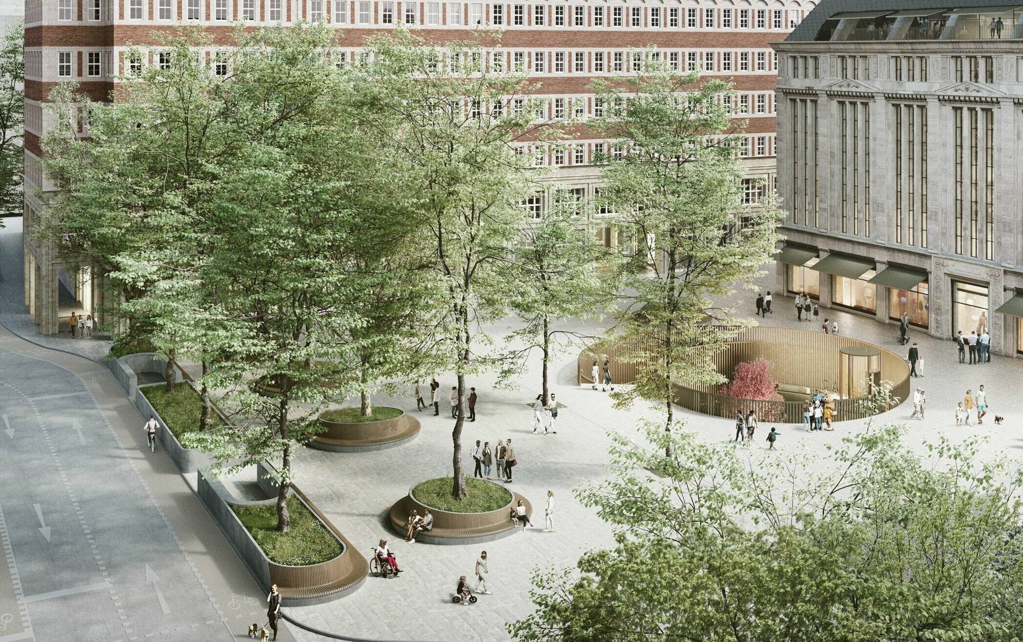 Der neue Heinrich-Heine-Platz. Visualisierung: Signa