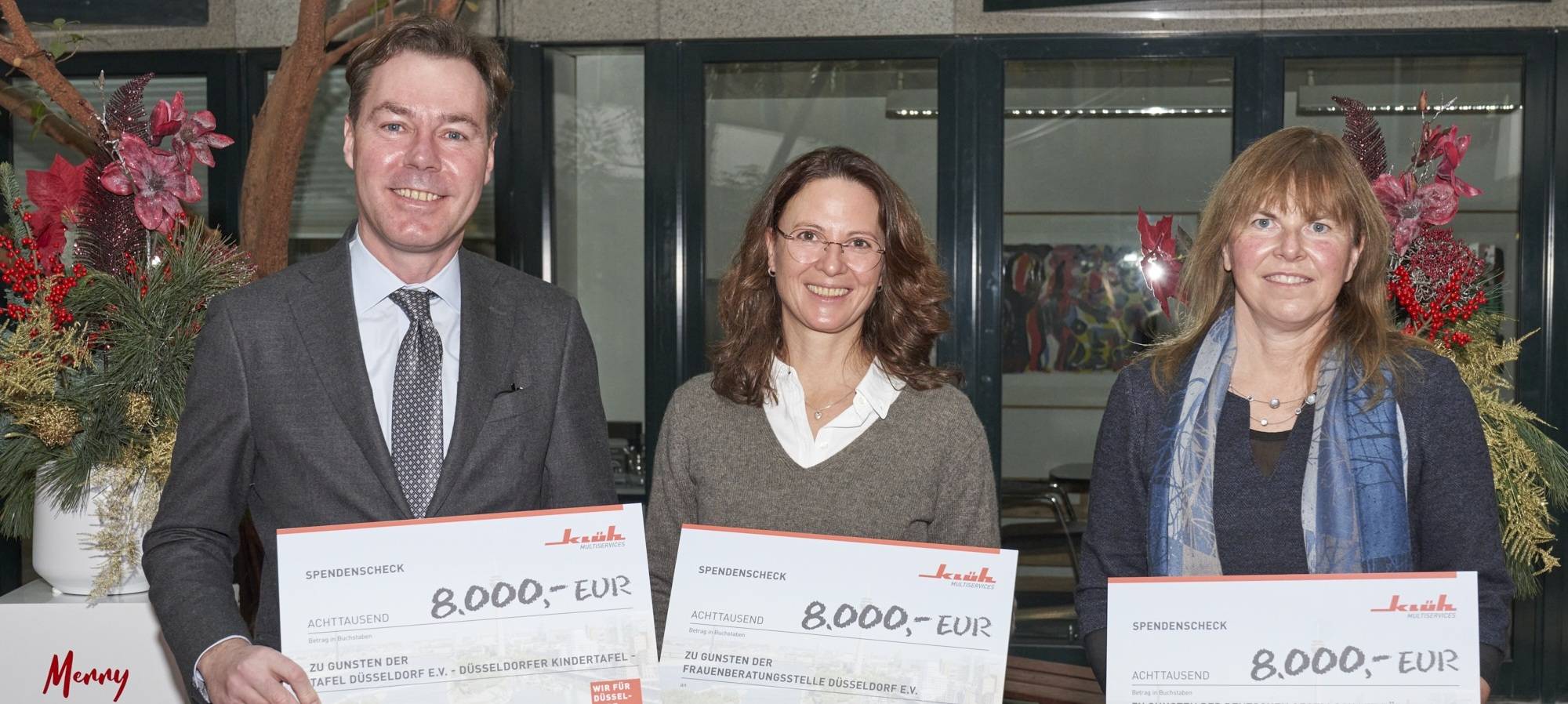  Sebastian Linnenbrink, Eva Inderfurth und Sylvia Fein freuen sich über die Unterstützung der Initiative „Wir für Düsseldorf“. 