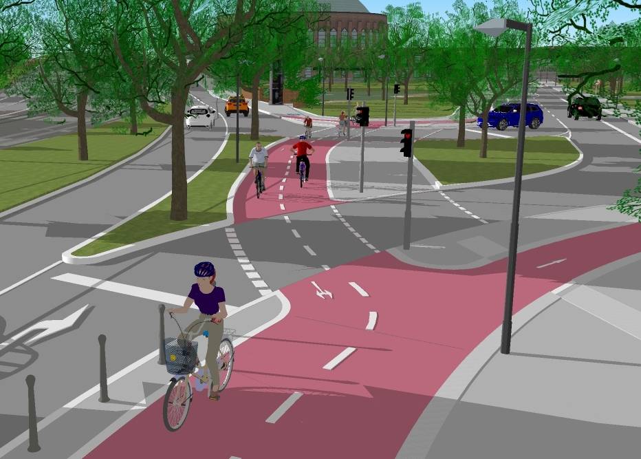  So soll künftig der Radweg-Anschluss an der Hofgartenrampe aussehen. 