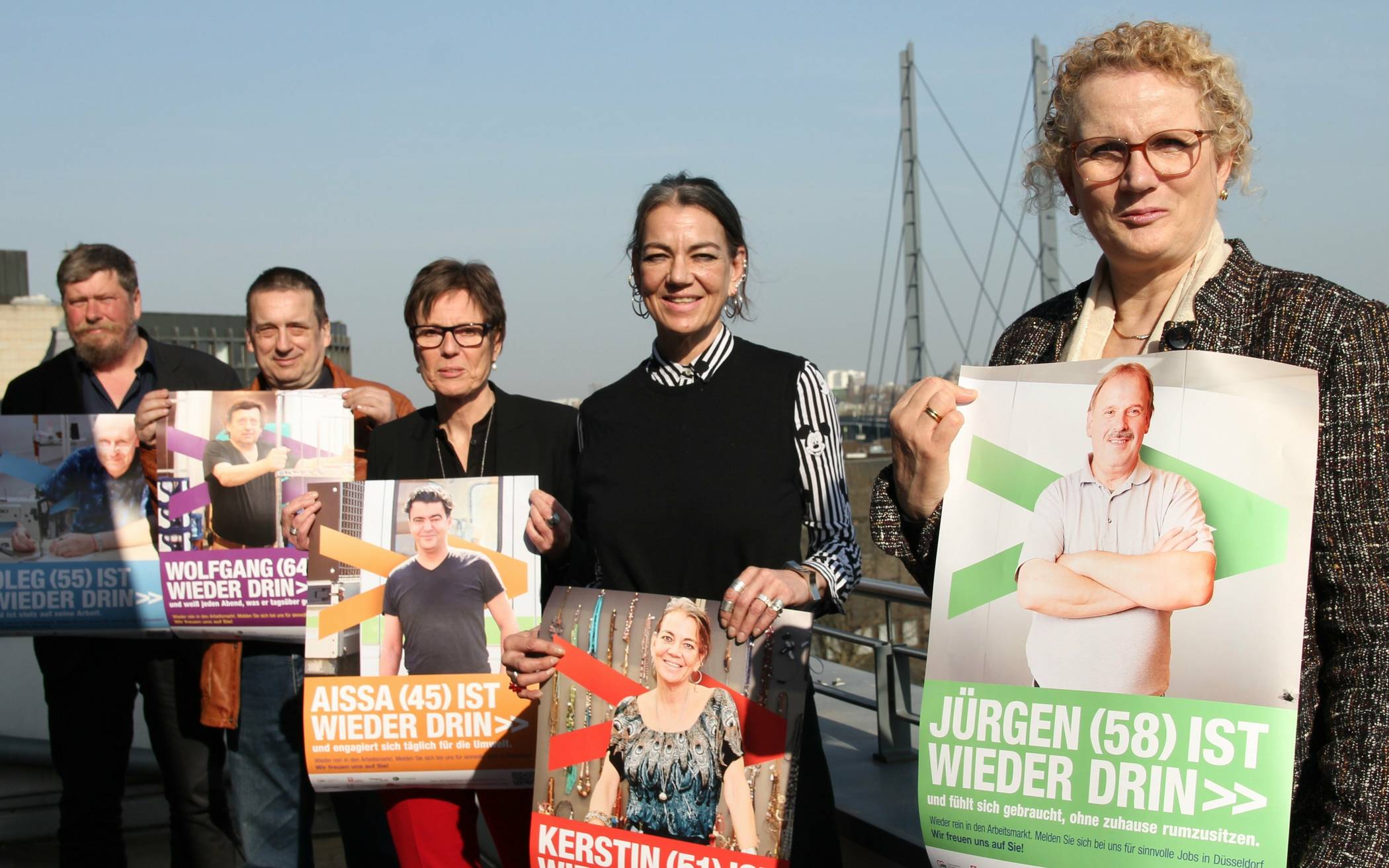   Marion Warden, Kampagnen-Vertreterin Kerstin, Claudia Diederich, Kampagnen-Vertreter Wolfgang und Christian Wiglow (v. r.).  