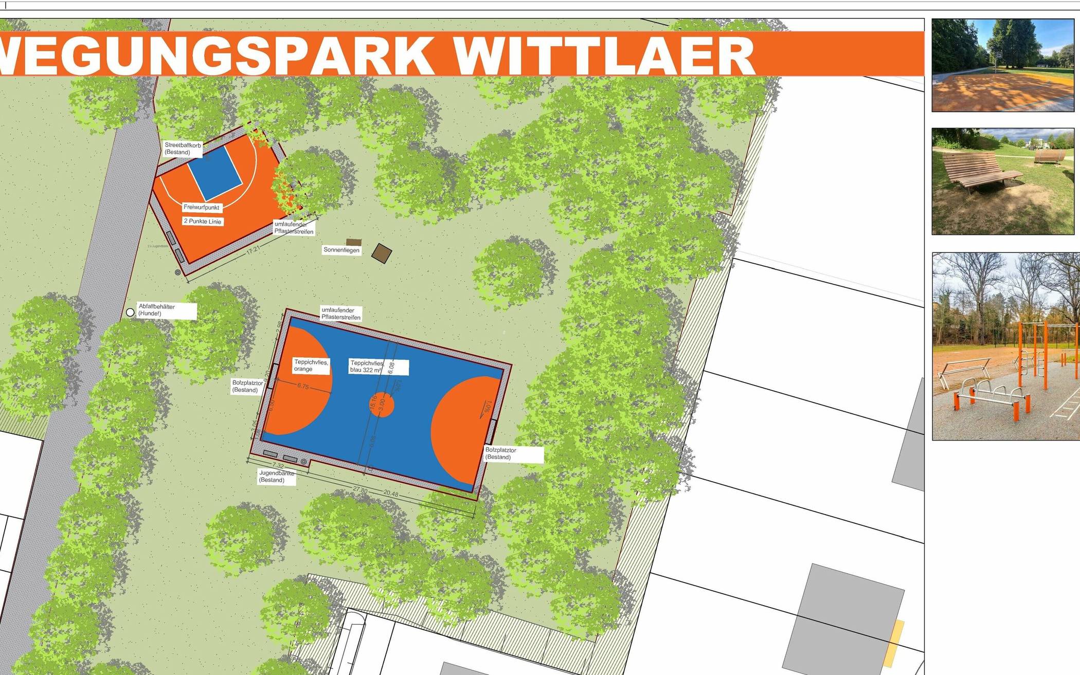  Auf den Basketball- und Fußballflächen in der Grünanlage am Friederike-Fliedner-Weg baut die Stadt eine multifunktionale Sportfläche.  