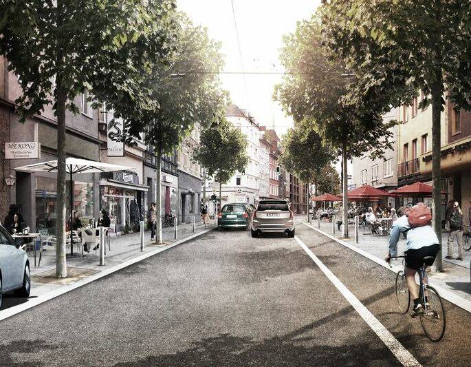 So könnte die Friedrichstraße in Zukunft aussehen.
