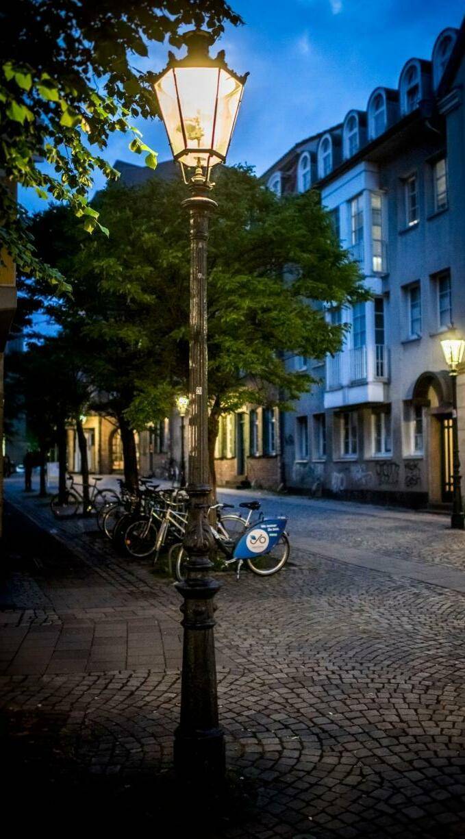  Gaslaterne in Düsseldorf. 
