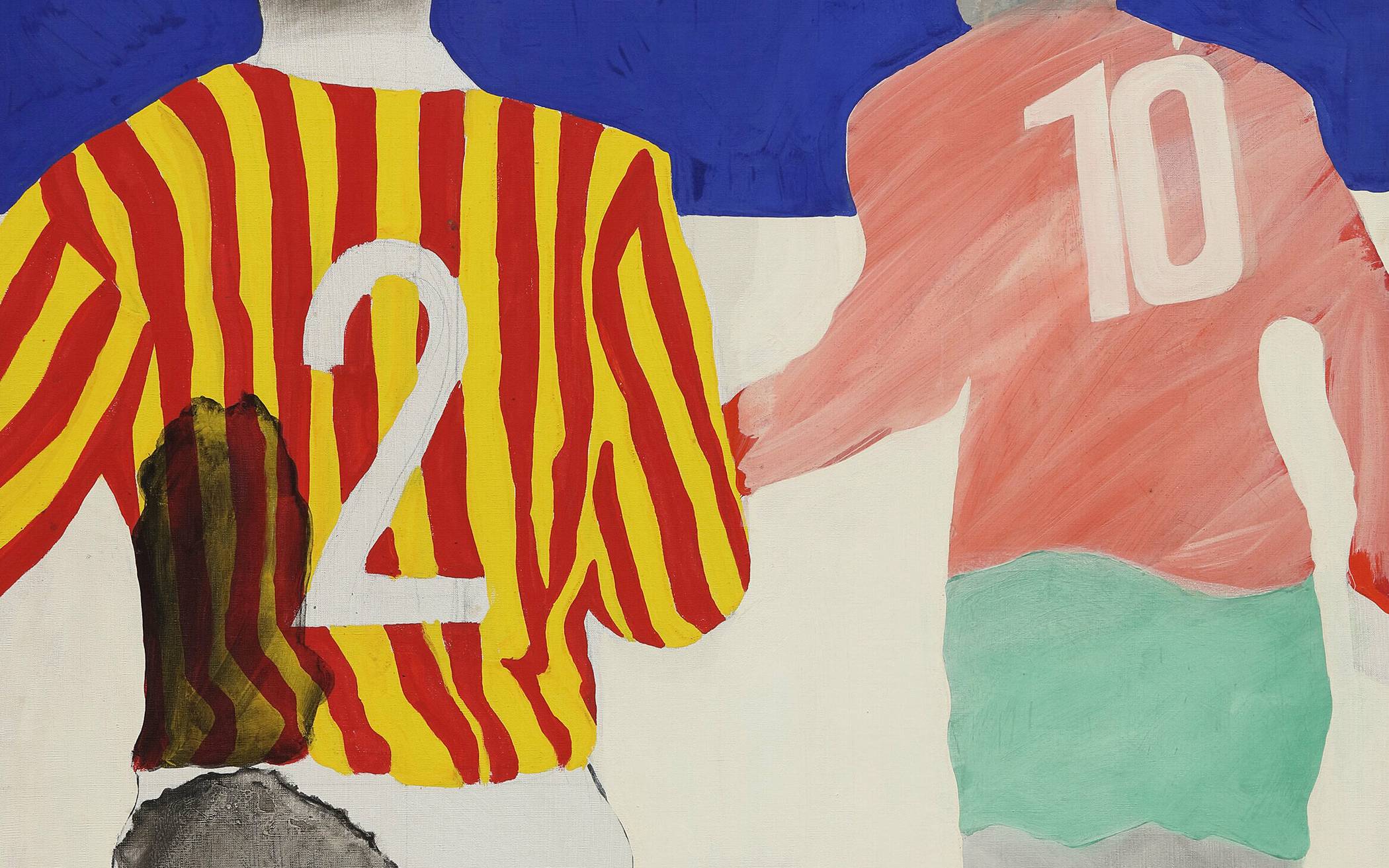  Lueg-Bild „Fußballer“ von 1964.   Foto: the artist; VG Bild-Kunst, Bonn; courtesy Sies + Höke, Düsseldorf; Photo Alistair Overbruck, Cologne. Schenkung Jan Fischer   
