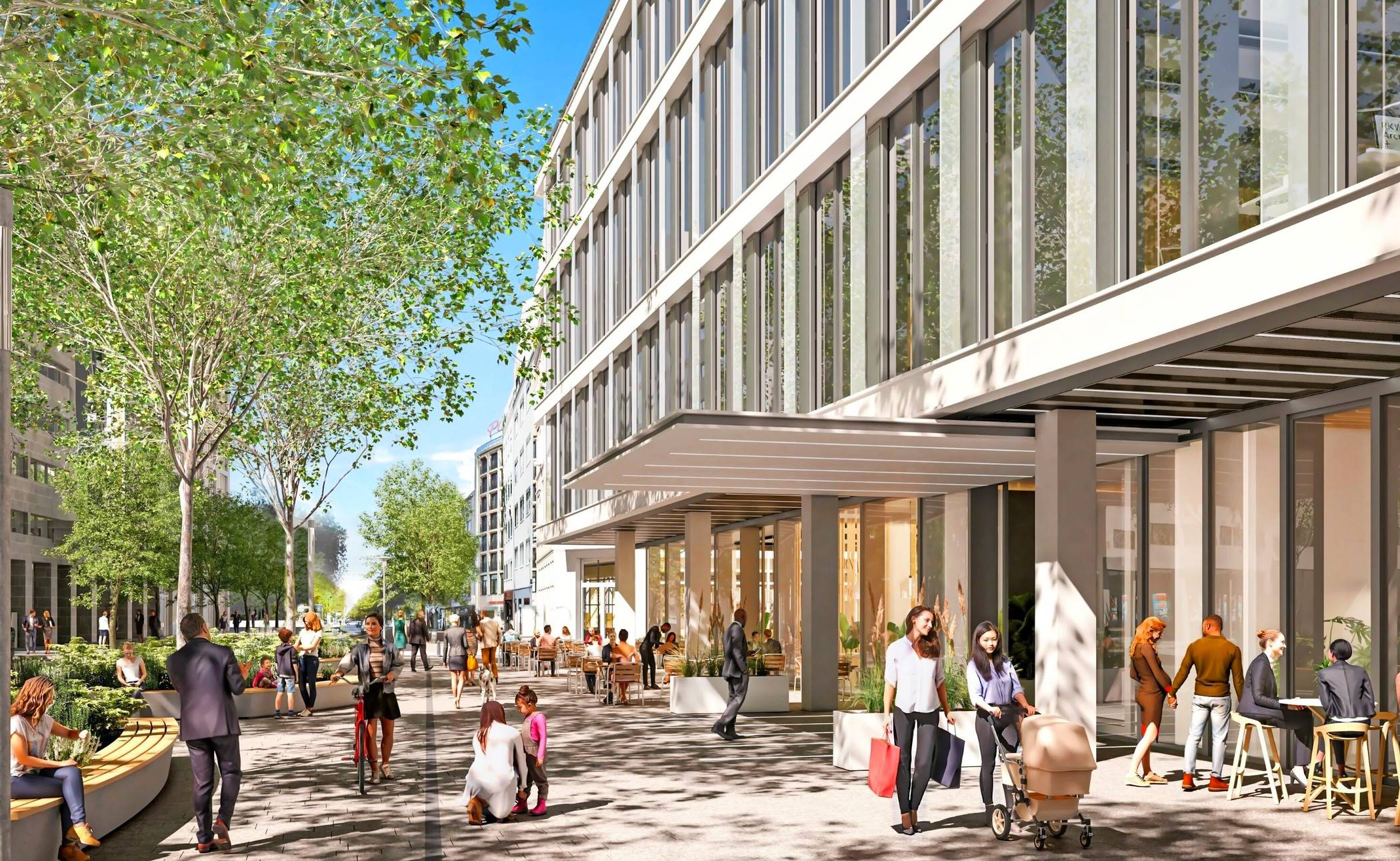 So soll der Vorplatz am künftigen KöTower aussehen.