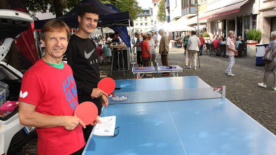 Tischtennis für Senioren: Wieland Speer und Tarik Cigdem von Borussia Düsseldorf haben...