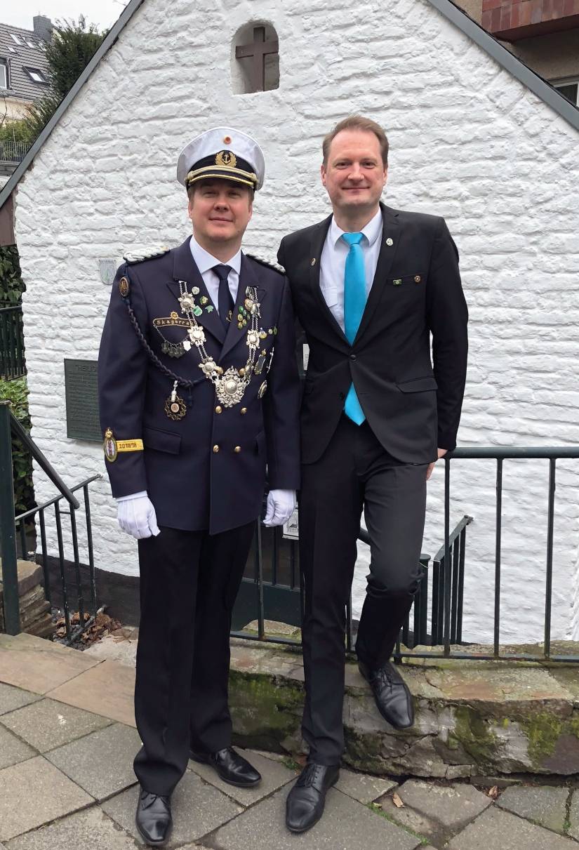  Regimentskönig Frank Russeck mit Prinzgemahl Sebastian Wohlfromm. 