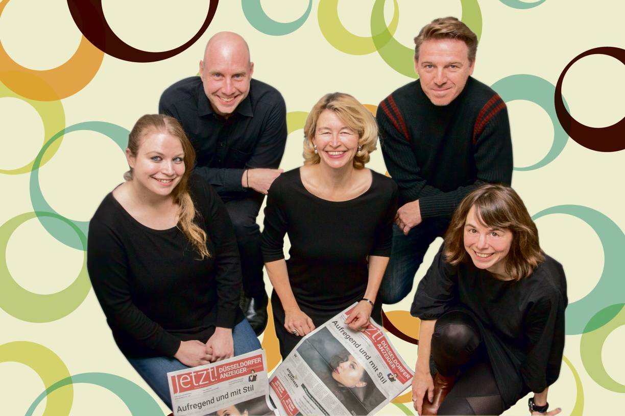  jetzt! Düsseldorfer Anzeiger am Wochenende - das Redaktionsteam (v. li.): Milka Vidovic, Sven-André Dreyer, Yvonne Hofer, Alexandra Wehrmann und Stefan Pucks. 