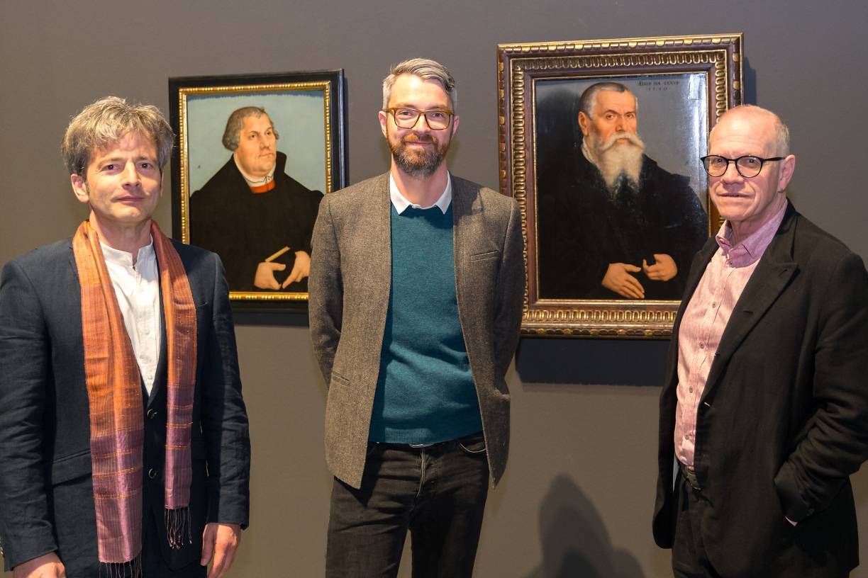  Die Macher der Ausstellung (v. li.): Prof. Dr. Gunnar Heydenreich (TH Köln) und Daniel Görres, sowie Beat Wismer, Generaldirektor Museum Kunstpalast. 
