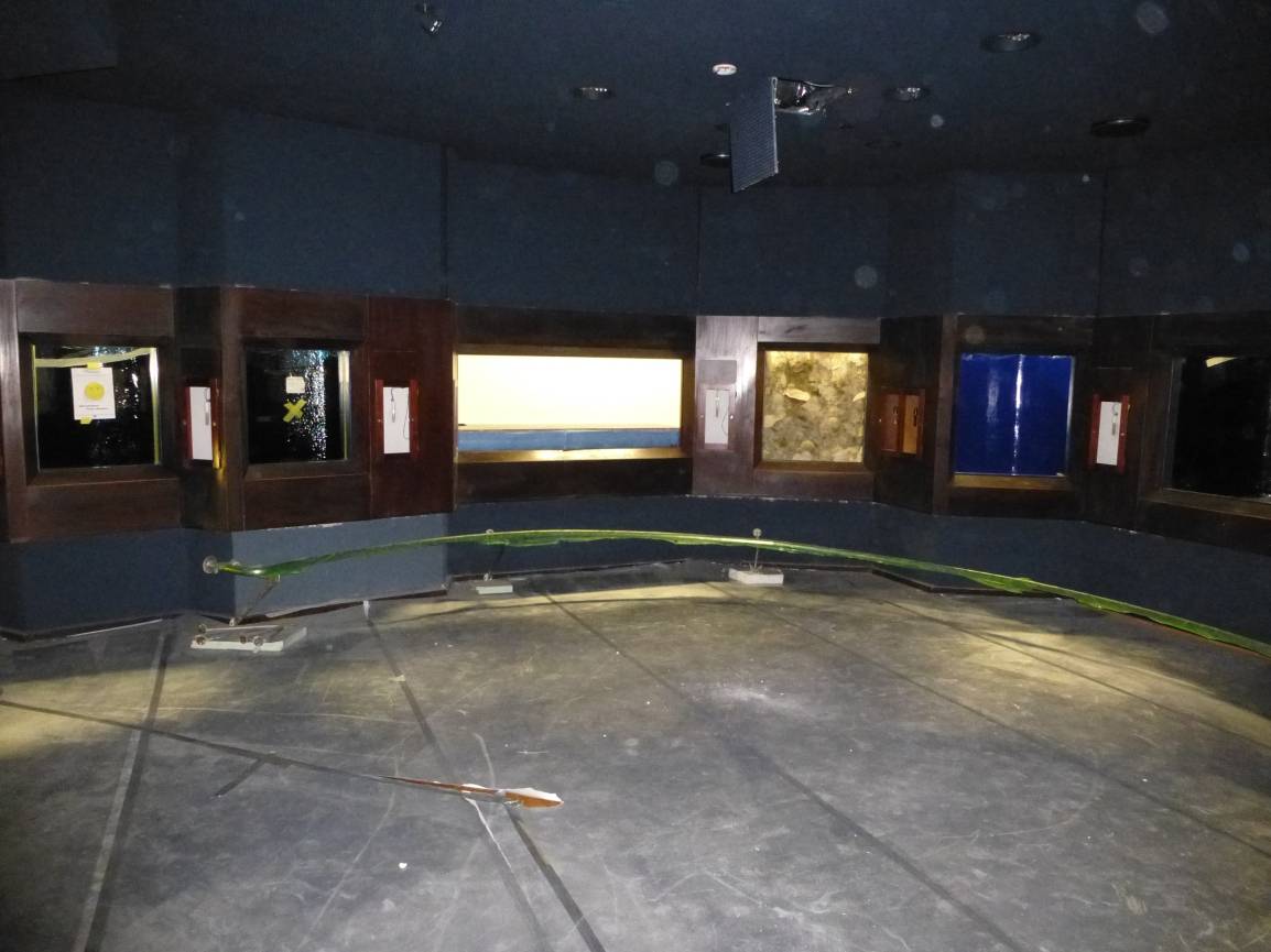  Hier gibt es noch viel Arbeit. Erst nach Fertigstellung der Mess-, Steuer- und Regeltechnik können die Aquarien belebt werden. 