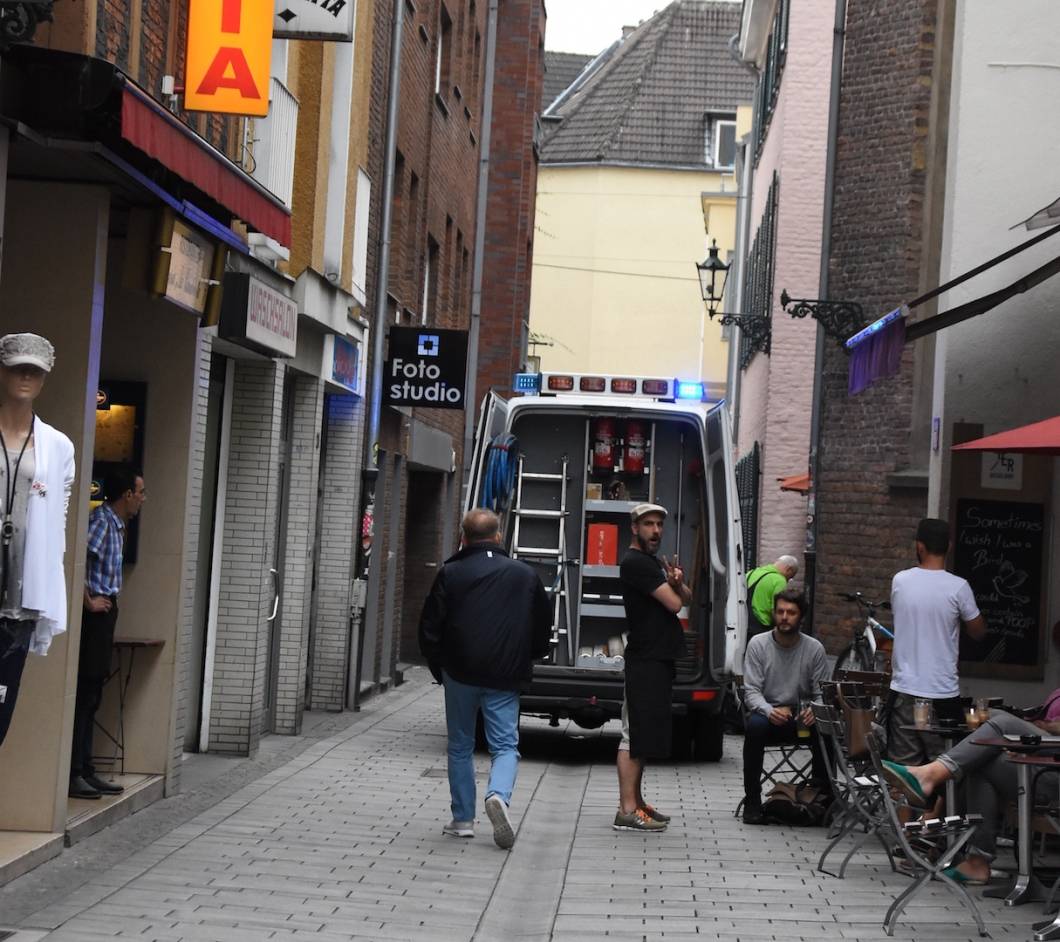 Gaslaterne in der Altstadt abgefahren