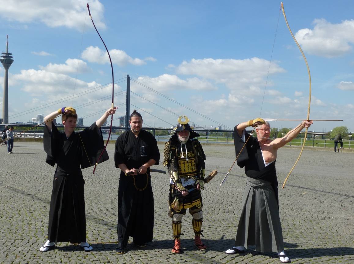  Freunde der japanischen Kampfkunst (v. li.): Matthias Bruch, Michael Hegenberg, Willi Fuchs und Peter Kollotzek. 
