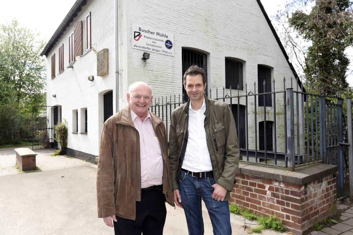 Freuen sich auf zahlreiche Gäste bei der Geburtstagsfeier der Derendorfer Jonges: Baas Martin Meyer (re.) und sein Vize Manfred Klösters. 