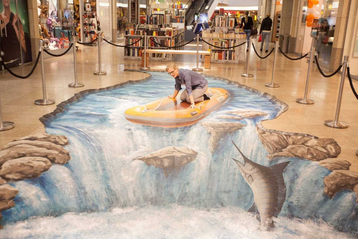 Wasserfall in den Düsseldorf Bilk Arcaden