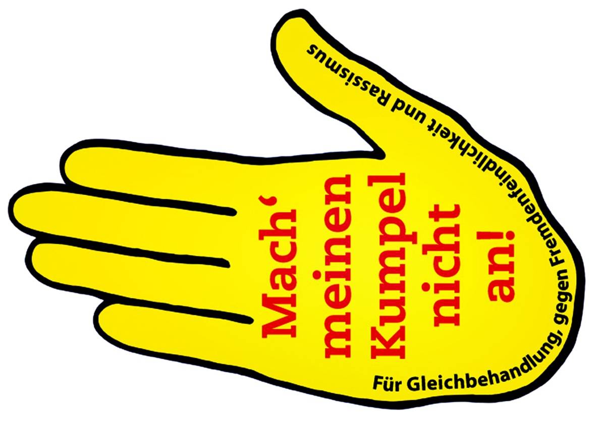  „Rassismus, nein danke!“ — die NGG ruft die heimischen Azubis und Berufsschüler auf, beim Wettbewerb „Gelbe Hand — Mach meinen Kumpel nicht an!“ mitzumachen.  