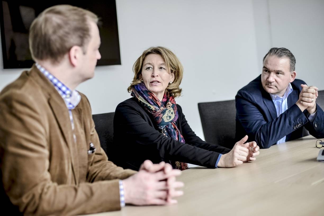  Die Redaktionsspitzen im Medienhaus: Christian Zeelen, Yvonne Hofer und Uwe-Jens Ruhnau (von links). 