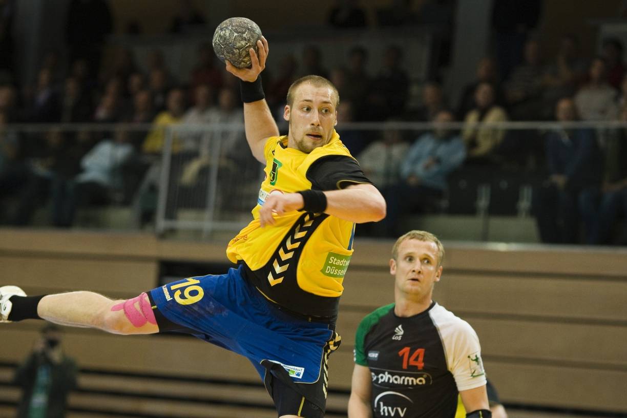  Der Ex-Düsseldorfer Max Weiß (hier im Trikot der HSG) spielt mit seinem Club Bergischer HC gegen den THW Kiel. 