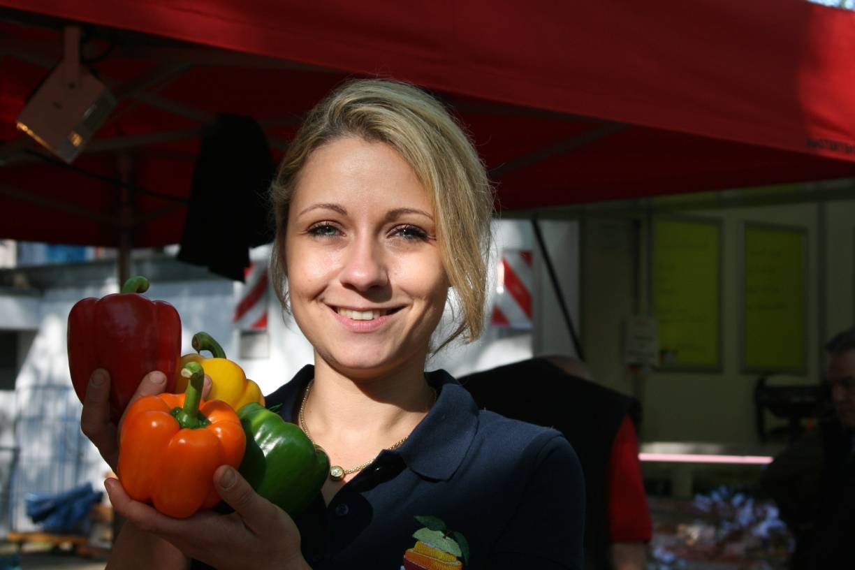  Mit den Paprikaschoten bringt Nadine Eyckeler Farbe ins Spiel. 