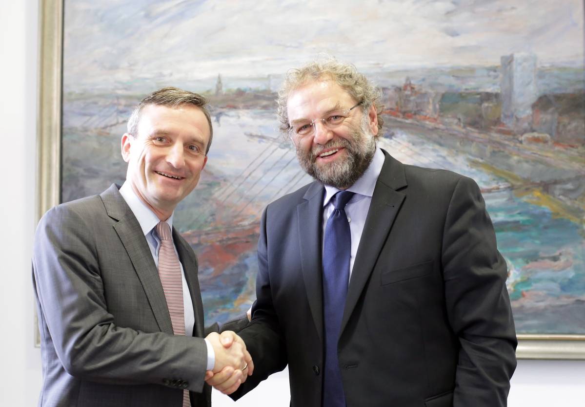 Oberbürgermeister Thomas Geisel (li.) und Polizeipräsident Norbert Wesseler. 