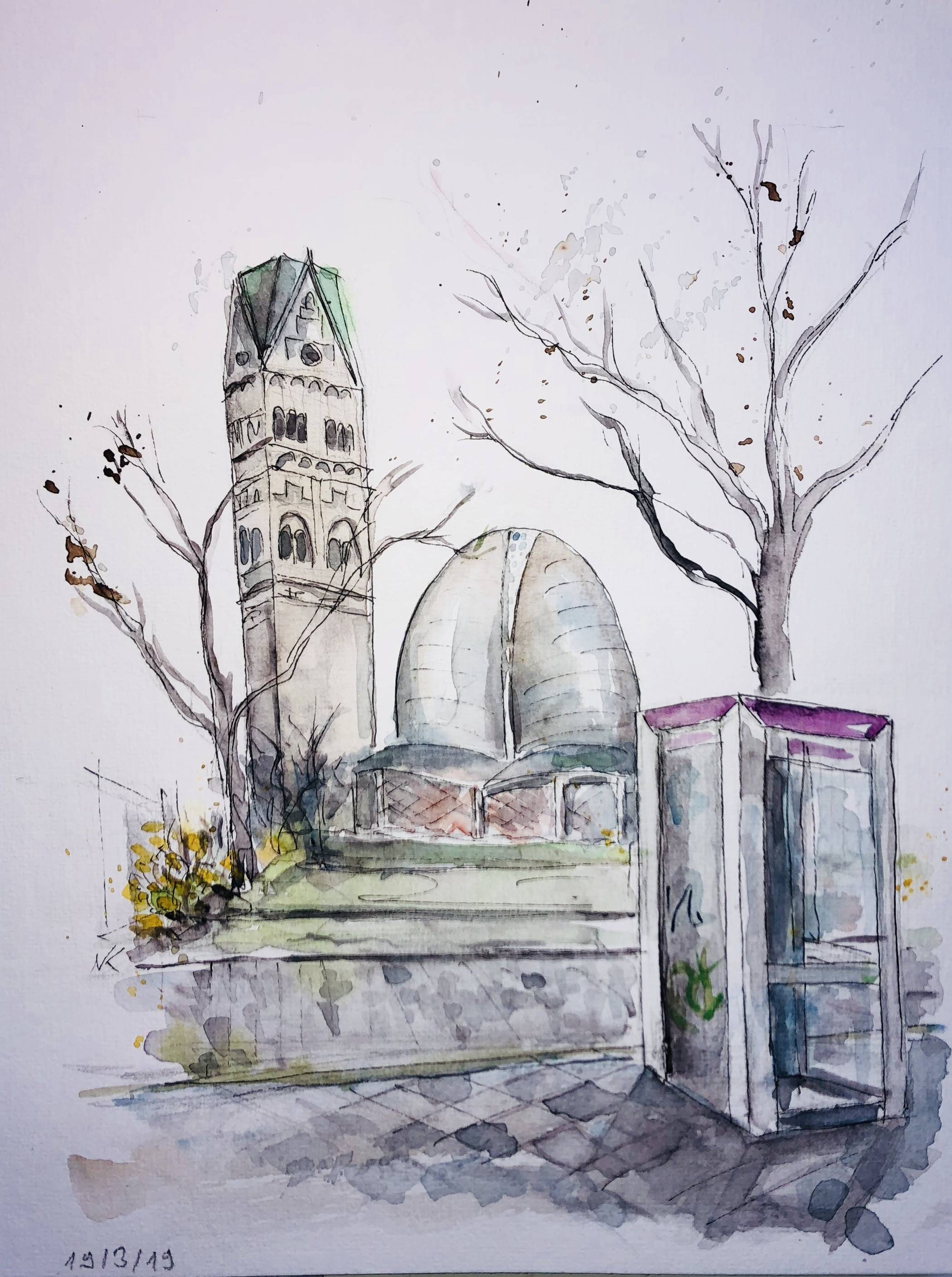  Rochuskirche mit Telefonzelle 