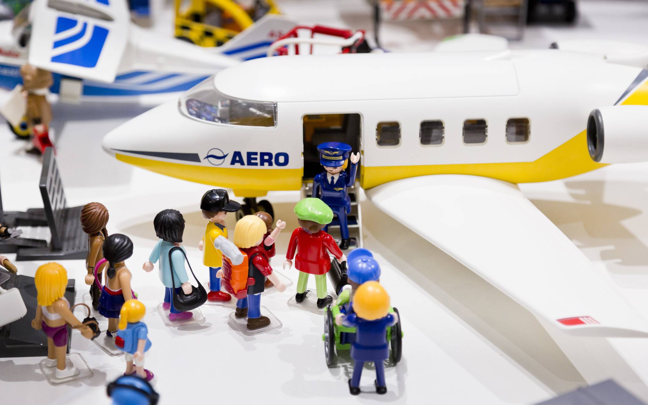 Einchecken am Flugplatz