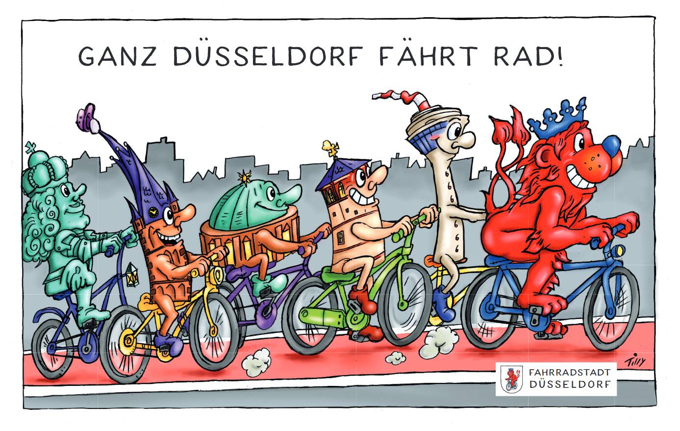 Jacques Tilly zeichnet die radelnde Stadt
