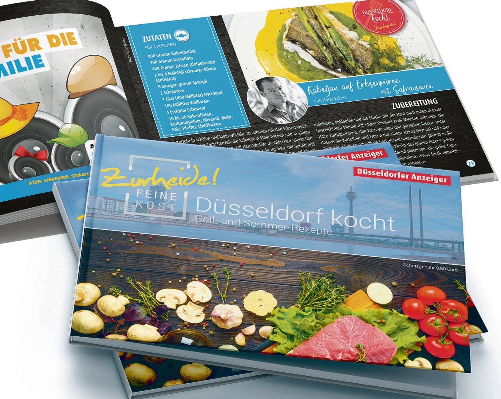  Das erste Kochbuch von Zurheide Feine Kost und dem Düsseldorfer Anzeiger ist da: „Düsseldorf kocht“ enthält die besten Grill- und Sommer-Rezepte unserer Kunden und Leser. 