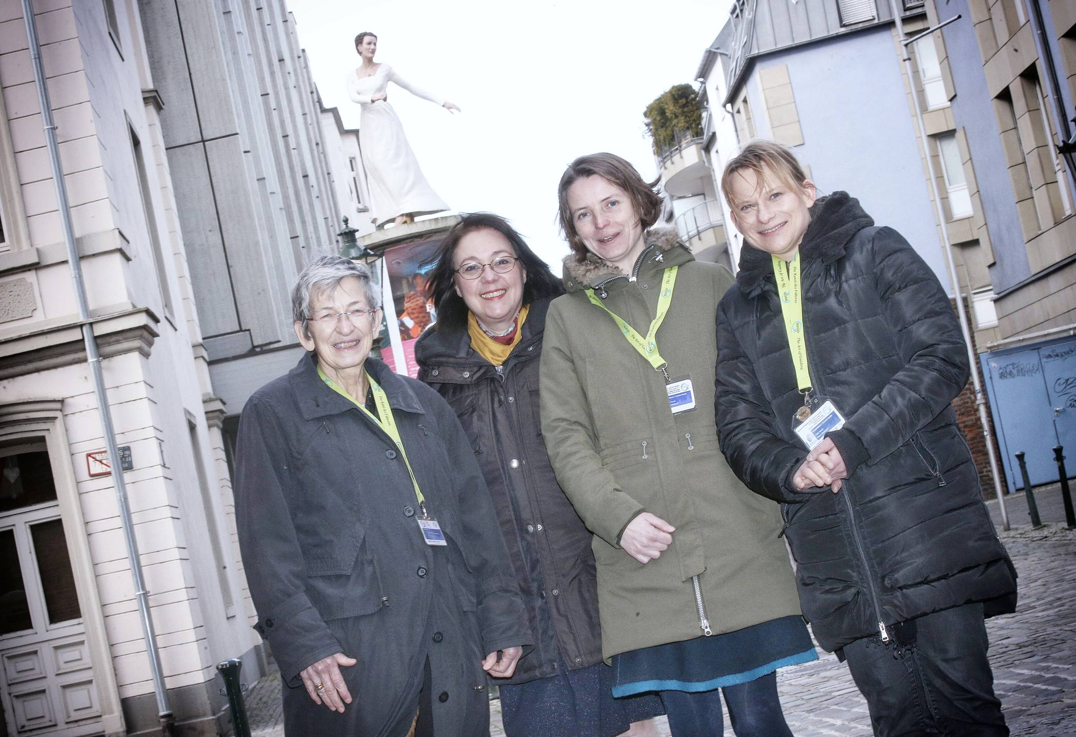  Die Düsseldorfer Stadtführerinnen Ute Pannes, Brigitte Rey-Brögger, Daniela Pusch und Antje Kahnt (v. l.) – „Lieblingsorte klang zunächst so gewöhnlich...“ 