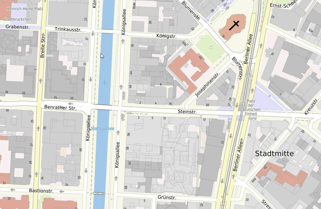 Kartenausschnitt aus dem neuen amtlichen Online-Stadtplan
