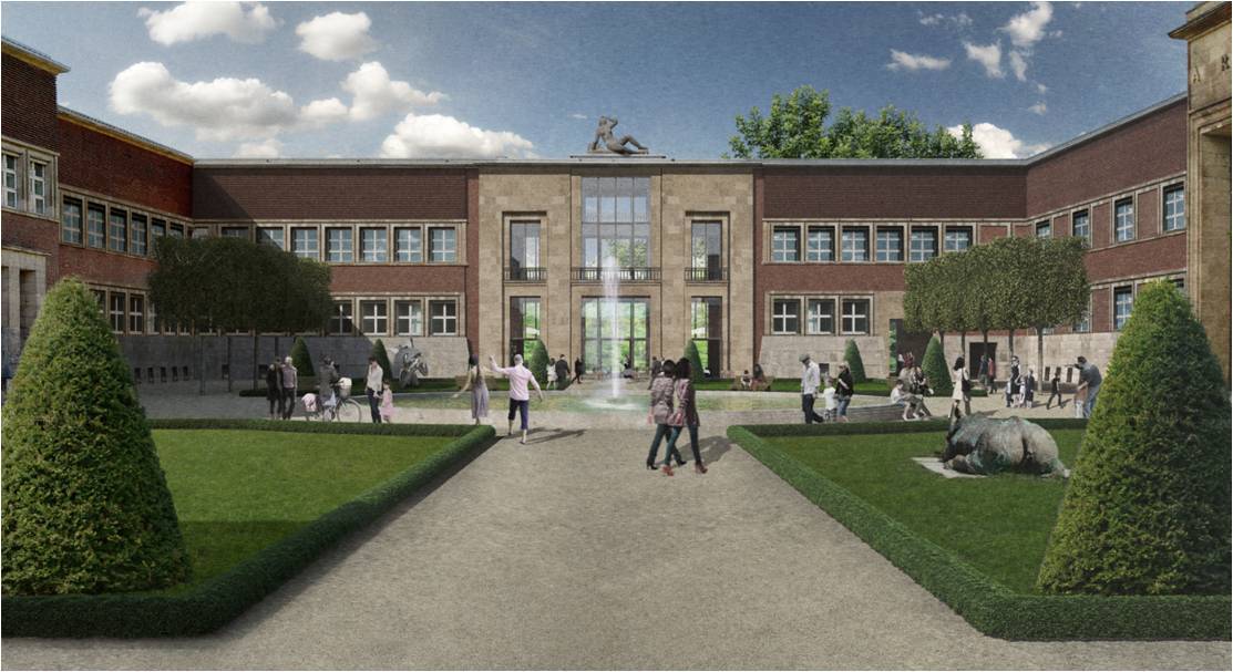 Umbau des Kunstpalastes - der gesamte Ehrenhof soll profitieren. Foto: Linie 4 