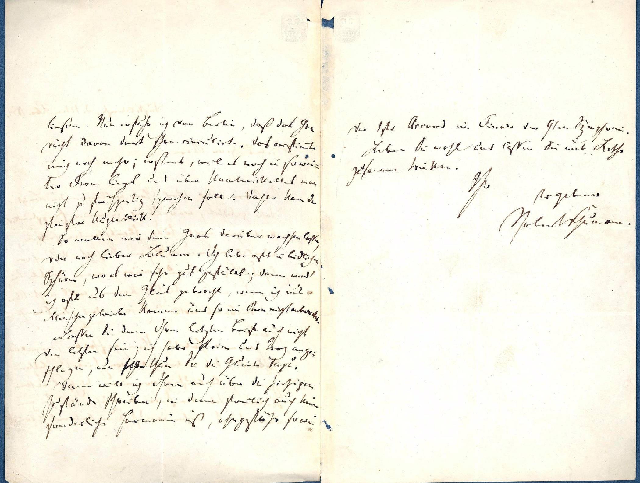  Erworbener Brief von Robert Schumann. Er schrieb ihn zwei Wochen vor seinem Suizidversuch am 27. Februar 1854 an Julius Stern. Foto: Heinrich-Heine-Institut 